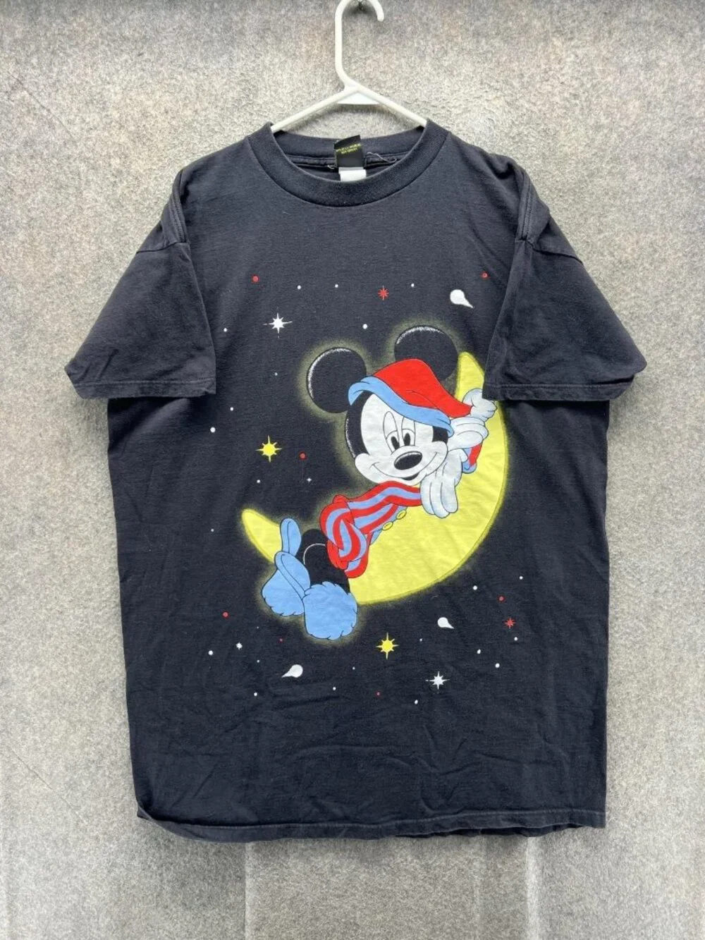 Vintage Mickey Mouse Shirt Mens Large Black Christmas Tee Unlimited 90s